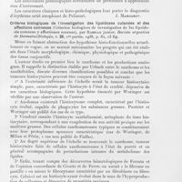 0079 - Page 79 - Analyses des principaux travaux reçus en septembre 1936. Erythème ortié atrophiant (Pellizzari). Contribution à l'étude des atrophiesmaculeuses primitives idiopathiques (Erythema urticacado atrofiaote (Pellizzari). Contribucion al estudio de las atrofias maculosas primitivasidiopaticas), par L. E. Pierini et N. S. Basso. Revista argentina dedermatosifilologia / Critères biologiques de l'investigation des lipoïdoses cutanées et des affections connexes (Criterios biologicos de investigation de las lipoidosiscutaneas y affectiones conexas), par Rabello junior. Revista argentinade dermatosifilologia