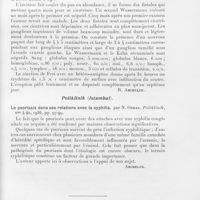 0095 - Page 95 - Analyses des principaux travaux reçus en septembre 1936. Un cas de maladie de Nicolas-Favre, par N. Tözge. Bulletins de la société Turque de médecine / Le psoriasis dans ses relations avec la syphilis, par N. Osman. Poliklinik