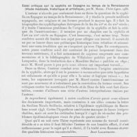 0690 - Page 688 - Livres nouveaux. Essai critique sur la syphilis en Espagne au temps de la renaissance (Étude médicale, historique et artistique), par M. Morel. Thèse Lyon, 1936
