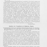 0717 - Page 713 - Analyses des principaux travaux reçus en mai 1937. Gynandre à grande verge et à sinus uro-génital masqué, par L. Ombrédanne et R. Debré. Archives de médecine des enfants, 1937 / Traitement de la lèpre par Injections intraveineuses d'huile de chaulmoogra neutralisée, par M. Sorel. Bull. De l'académie de médecine, 1937