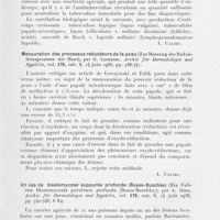 0908 - Page 897 - Analyses des principaux travaux reçus en juin 1938. Sur un cas de lymphogranulomatose bénigne subaiguë, très étendue, accompagnée de lupus folliculaires. Miliaire disséminé (Ueber einen fall von sehr ausgebreiteter, subakuter lymphogranulomatosis benignamit lupus follicularis S. Miliaris disseminatus), par P. Bonnevie. Archiv für dermatologie und syphilis, 1938 / Mensuration des processus réducteurs de la peau (Zur messung der reduktionsprozesse der haut), par G. Lejhanec. Archiv für dermatologie und syphilis, 1938 / Un cas de blastomycose suppurée profonde (Busse-Buschke) (Ein fallvon blastomycosis purulenta profunda par Busse-Buschke), par A. Dósa, archiv für dermatologie und syphilis, 1938