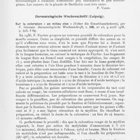 1008 - Page 997 - Analyses des principaux travaux reçus en juillet 1938. Sarcome de la glande de Bartholin, par Lacaze, Montpellier et Lafargue. Algérie médicale, 1938 / Sur la coloration « en milieu clos » (Ueber die einschlussfärberei), par F. Gönnert. Dermatologische wochenschrift, 1938
