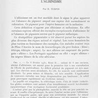 0323 - Page 321 - Travaux originaux. L'albinisme par R. Turpin