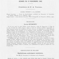 0480 - Page 478 - Société française de dermatologie et de syphiligraphie. Séance du 12 novembre 1942. Nécrologie. Louis Dumont / Présentation de malades. Epithélioma sudoripare nodulaire, par Mm. H. Gougerot, R. Giraudeau et B. Duperrat