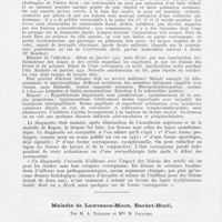 0502 - Page 500 - Société française de dermatologie et de syphiligraphie. Séance du 10 décembre 1942. Présentation de malades. Forme verruqueuse du lupus exanthématique à évolution prolongée, par Mm. A. Sézary et P. Vermenouze / Maladie de Lawrence-Moon. Bardet-Biedl, par M. A. Touraine et Mlle M. Saulnier
