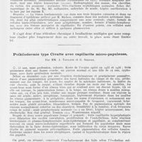 0095 - Page 93 - Société française de dermatologie et de syphiligraphie. Séance du 11 mars 1943. Présentation de malades. Réticulose chronique à localisations périostée, cutanée, testiculaire et nerveuse, par Mm. A. Sézary, M. Bolgert et P. Vermenouze / Poïkilodermie type Civatte avec capillarité micro-papuleuse, par Mm. A. Touraine et G. Solente