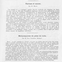 0103 - Page 101 - Société française de dermatologie et de syphiligraphie. Séance du 11 mars 1943. Communications. Leucodermie syphilitique post et péripapuleuse à forme de vitiligo, par M. Milian / Verrues et cancer, par M. Milian / Botryomycome du pilier du voile, par M. Paul. Pailheret (Rennes) / Élections