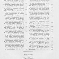 0096 - Page 94 - Société française de dermatologie et de syphiligraphie. Séance du 11 mai 1944. Nécrologie. Octave Claude