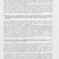 0198 - Page 196 - Société française de dermatologie et de syphiligraphie. Séance du 8 juin 1944. Mal perforant plantaire familial et dysraphie, par Mm. Touraine et de Graciansky / Prurigo, signe précurseur d'une pseudo-leucémie monocytique (Leucémie myéloïde et facteur létal dans la famille), par M. A. Touraine / Dermite par Mélange sulfamide-antiseptique halogéné, par Mm. F. Coste, L. Marceron et Jean Boyer