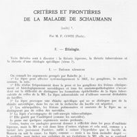 0111 - Page 109 - Travaux originaux. Critères et frontières de la maladie de Schaumann par M. F. Coste (Suite)