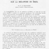0127 - Page 125 - Travaux originaux. Recherches biochimiques sur la mélanose de Riehl par P. De Graciansky