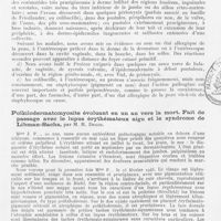 0195 - Page 189 - Société française de dermatologie et de syphiligraphie. Séance du 14 juin 1945. Du rôle étiologique des microbes intestinaux en dermatologie, par Mm. A. Dósaux et H. Prétet / Poïkilodermatomyosite évoluant en un an vers la mort. Fait de passage avec le lupus érythémateux aigu et le syndrome de Libman-Sachs, par M. R. Degos