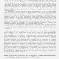 0196 - Page 190 - Société française de dermatologie et de syphiligraphie. Séance du 14 juin 1945. Poïkilodermatomyosite évoluant en un an vers la mort. Fait de passage avec le lupus érythémateux aigu et le syndrome de Libman-Sachs, par M. R. Degos / Rôle photo-sensibilisateur des sulfamides en applications locales, par M. Dulong de Rosnay (Présenté par M. Joulia)