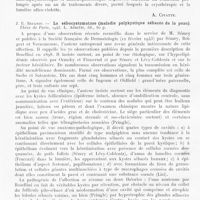 0280 - Page 264 - Analyses. 9a. — Appareil pilo-sébacé. J. Merelender et G. Kaplan. — Perifolliculitis abscedens et suffodiens (Hoffmann). Acta Dermato-Venereologica, juillet 1940 / J. E. Beugnon. — La sébocystomatose (Maladie polykystique sébacée de la peau). Thèse de Paris, 1943