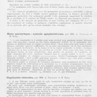 0310 - Page 294 - Société française de dermatologie et de syphiligraphie. Séance du 8 novembre 1945. Mélanose de Riehl et tests positifs à l'huile, par Mm. A. Tzanck, S. Dobkévitch, E. Sidi / Zona paralytique ; épisode apoplectiforme, par Mm. A. Touraine et H. Ruel / Capillarite réticulée, par Mm. A. Touraine et H. Ruel