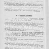 0034 - Page 30 - Analyses. 4v. — Tuberculose cutanée. J. Charpy. — Le traitement des lupus tuberculeux et des tuberculoses cutanées par la vitamine D. Bulletin de l'académie de médecine. Séance du 3 octobre 1944 / 9a. — Appareil pilo-sébacé. Eskil Kylin. — Ueber die hormonale regulation des Haarwuchses (Sur la régulation hormonale de la croissance du système pileux). Acta médica scandinavia / G. Bissell et R. Williams. — Hirsutism in females ; a clinical study of its etiology course and treatment (L'hirsutisme chez la femme ; étude clinique de son étiologie, de son évolution et de son traitement). Annals of internal medicine, juin 1945