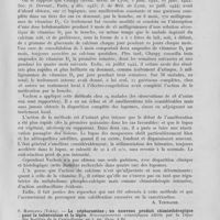 0099 - Page 91 - Analyses. 4v. — Tuberculose cutanée. G. Fanielle. — Le traitement des affections d'origine tuberculeuse par l'ergostérol irradié associé à la calcithérapie. Le Scalpel, 30 décembre 1942. — La D-vitaminothérapie à doses massives et rapprochées, vaillant-Carmanne, Liége, 1944 par La monographie est un développement de l'article du Scalpel, avec, en plus, observations et nouveaux cas observés en un an / René Vachon. — Le traitement du lupus tuberculeux par la méthode de Charpy. Thèse, Lyon, 1944 / S. Hasegawa. — La cépharantine ; un nouveau produit chimiothérapique pour la tuberculose et la lèpre. Renseignements scientifiques édités par la ligue des sociétés de la Croix-Rouge
