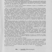 0123 - Page 115 - Analyses. 20d. — Syphilis (Contaminations). G. Milian. — La surinfection syphilitique. Paris-médical, 10 mai 1943 / 20e. — Syphilis (Microbiologie). C. Levaditi et R. Pérault. — Action des acides ascorbique et P. Amino-benzoïque sur le « treponema pallidum ». Comptes rendus des séances de la société de biologie, janvier 1945. Séance du 13 janvier 1945