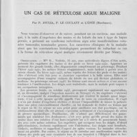 0129 - Page 121 - Travaux originaux. Un cas de réticulose aigue maligne par P. Joulia, P. Le Coulant et l'épée