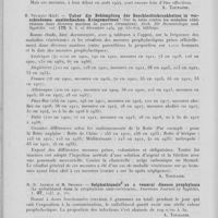 0170 - Page 158 - Analyses. 15e. — Maladies vénériennes (Prophylaxie). Ch. Hendricks et J. Winebrenner. — Quelques aspects du contrôle des maladies vénériennes à l'armée Bull. Internat. Des services de santé des années de terre, de mer et de l'air (Liège), octobre 1945 / H. Neumann. — Ueber die bekämpfung der geschlechtskrankheiten in verschiedenen ausländischen kriegsmarinen (Sur la lutte contre les maladies vénériennes dans diverses marines de guerre étrangères). Arch. Für dermatologie und syphilis / R. D. Arthur et H. Dermon. — Sulphathiazole as a veneral disease prophylaxis (Le sulfalhiazol dans la prophylaxie antivénérienne) American journal of syphilis, 1943 / 15g. — Maladies vénériennes (Législation). Circulaire ministérielle du 3i janvier 1944 sur la lutte antivénérienne. La prophylaxien antivénérienne, avril 1944