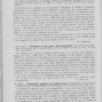 0176 - Page 164 - Analyses. 19. — Végétations vénériennes. L. Gersh. — Condylomata acuminata of the male external genitalia an effective method of surgical treatment (Vegétations vénériennes des organes génitaux masculins ; une méthode efficace (Le traitement chirurgica) the urologic and cutaneous review, juillet 1945 / J. Macgregor. — Treatment of soft warts with podophyllin (Traitement des végétations vénériennes par la podophylline). British medical journal, 28 avril 1945 / H. Haber. — Podophyllin treatment of genital warts (Traitement des végétations vénériennes par la podophylline). British journal of venereal diseases, juin 1945 / José May Conde Munoz. — Nota previa sobre el tratamiento de los papilomas venereos por heteroextractos papilomatosos (Note préalable sur le traitement des papilloimes vénériens par Hétéro-extraits papillomateux). Actas dermo-sifiliograficas, juin 1941
