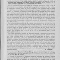 0189 - Page 177 - Analyses. 20g. — Syphilis (Séro-diagnostic). J. Kolmer, Cl. Kast et Elsa Lynch. — Studies on the role of spirochaeta pallida in the Wassermann reaction (Études sur le rôle du tréponème dans la réaction de Wassermann). American journal syphilis, gonorrhea and venereal diseases, mai 1941 / Irène muster. — La pallida-réaction dans la syphilis et l'aspect actuel du problème des anticorps du liquide céphalo-rachidien. Revue médicale de la suisse romande, 1944 / L. Giraut-Erler. — Réaction de Hecht. Titrage des extraits alcooliques et technique rapide pour les réactions en grande série. La prophylaxie antivénérienne, 1944