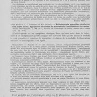 0218 - Page 206 - Analyses. 20q. — Syphilis nerveuse. Th. Alajouanine et R. Thurel. — Douleurs fulgurantes du type tabétique à la suite d'une myélotomie postérieure chez une malade atteinte d'érythromélalgie. Revue neurologique, siciété de Neurolorie de Paris, 1944 / Léon Michaux, J. L. Courchet et Mlle Granier. — Astéréognosie symptôme révélateur d'un tabès latent. Apparition ultérieure de mouvements involontaires des mains. Revue neurologique. Siciété de neurolorie de Paris