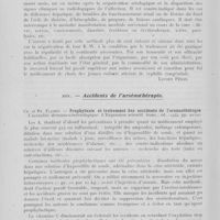 0300 - Page 280 - Analyses. 20w. — Arsénothérapie. Euclide déchêne. — Le stovarsol buccal dans le traitement de la syphilis congénitale. Laval médical, février 1946 / 20x. — Accidents de l'arsénothérapie. Ch. Et Fr. Flandin. — Prophylaxie et traitement des Accidents de l'arsénothérapie. L'actualité dermato-vénéréologique. L'expansion seientif. Franç, 1944