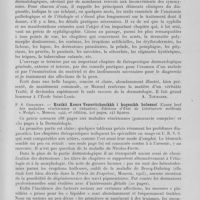 0323 - Page 303 - Analyses. 1d. — Dermatologie (Traités). Clément Simon. — Dermatologie clinique et thérapeutique. Doin, Paris, édit., 1946 / P. S. Grigoriev. — Kratkii Kours veneritchesikkh i kogenikh bolezneï (Cours bref des maladies vénériennes et cutanées). Editions d'état de littérature médicale « Medgiz », Moscou, 1944