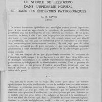 0325 - Page 305 - Travaux originaux. Le nodule de Bizzozero dans l'épiderme normal et dans les épidermes pathologiques par M. Favre