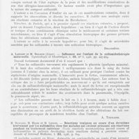 0561 - Page 539 - Analyses. 3q. — Chimiothérapie. Sulfamides. Luigi Semmola. — Réactions de foyer et réactions à distance provoquées par les sulfamides chez Des sujets porteurs de dermatoses microbiennes (Reazioni a di focolaio » ei reazioni cutanee « a distanza » alle sulfonamidi nel portatori di dermatosi microbiche). Giornale italiano di Dermatologia e Sifilologia, 1945 / A. Laffont et M. Bonafos. — Influence sur l'enfant de la sulfamidothérapie maternelle. Gynécologie et Obstétrique, 1946 / H. Dowling, H. Hirsh et M. Lepper. — Réactions toxiques au cours d'un deuxième traitement par les sulfamides chez Des malades qui avaient présenté ces réactions pendant un traitement antérieur (Toxic reactions accompanying second course of sulfonamides in patients developing toxic reactions during a previous course). Annals of Internal Medicine, 1946
