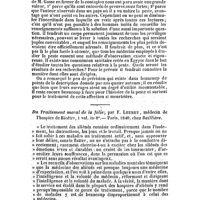 0380 - Page 380 - Bibliographie. De la peste ou typhus d'Orient..., par L. Aubert. Paris, 1940... Chez Just Rouvier / Du Traitement moral de la folie ; par F. Leuret... - Paris, 1840, chez Baillière