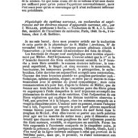 0133 - Page 125 - Bibliographie. Dictionnaire de Médecine... par MM. Adelon, Béclard, Bérard, Biett, etc. Tome 22, Paris... Chez Béchet et Labé / Physiologie du système nerveux, ou recherches et expériences sur les diverses classes d'appareils nerveux, etc., par J. Muller... Traduction de M. A. J. L. Jourdan... Paris, 1840... chez J.-B. Baillière