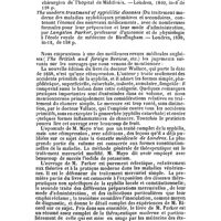 0140 - Page 132 - Bibliographie. A treatise on the veneral and its varieties. (Traité de la maladie vénérienne et de ses varitétés), par Villiam Wallace... Londres, 1838.. / A treatise on syphilis (Traité de syphilis), par Herbert Mayo... Londres, 1840.. / The modern treatment of syphilitie diseases (Du traitement moderne des maladies syphilitiques...), par Langston Parker... Londres, 1839..