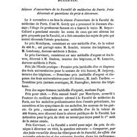 0400 - Page 396 - Bulletin. Séance d'ouverture de la Faculté de médecine de Paris. Prix décernés et questions de prix à décerner