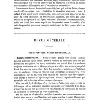 0096 - Page 92 - Revue critique. Des nouvelles tentatives faites en angleterre pour réhabiliter la résection du genou. Par le Dr E. Follin. / Revue générale. Thérapeutique médico-chirurgicale. Eaux minérales