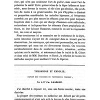 0416 - Page 412 - Mémoires originaux. Octobre 1857. De la spedalsked et de la radezyge, maladies endémiques dans le nord de l'Europe, et considérations générales sur la lèpre. Par le Dr Delioux de savignac... V. Thérapeutique. / Thrombose et embolie ; exposé des théories du professeur Virchow. Par le Dr Ch. Lasègue