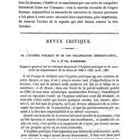 0624 - Page 624 - Mémoires originaux. Mai 1861. Étude du rôle de la déchirure capsulaire dans la réduction des luxations récentes de la hanche. Par M. Gellé... (Suite et fin.) / Revue critique. De l'hygiène publique et de son organisation administrative. Par le Dr Ch. Lasègue. Rapport général sur les travaux du conseil d'hygiène publique et de salubrité du département de la Seine de 1849 à 1858 ; in-4°, 1861