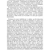 0721 - Page 721 - Revue générale. Thèses de chirurgie soutenues à la faculté de Strasbourg en 1864. (Suite et fin.) De la Gastro-hystérotomie pratiquée sur le vivant (cinq observations inédites), par Aimé Brachet / Traitement du cancer épithélial par le sublimé, par M. Léon-Jules Sénart