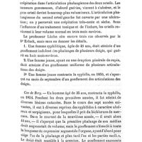 0125 - Page 125 - Mémoires originaux. De la dactylite syphilitique. Par B.-H. Taylor..., Janvier, 1871. Traduction par M. Foix... Cas de Lüche / Cas de Berg