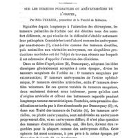 0174 - Page 174 - Revue critique. Sur les tumeurs pulsatiles ou anévrysmoïdes de l'orbite. Par Félix Terrier...