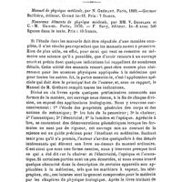 0252 - Page 252 - Bibliographie. Manuel de physique médicale, par N. Gréhant. Paris, 1869. – Germer Ballière, éditeur..