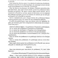0373 - Page 373 - Variétés. Organisation du jury. Chaire de médecine légale / Épreuves. 1° La thèse ; 2° Les leçons ; 3° L'appréciation des titres scientifiques. Thèses