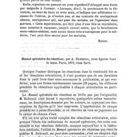 0510 - Page 510 - Bibliographie. Lésions de forme et de situation de l'utérus, leurs rapports avec les affections nerveuses de la femme ; par le Dr A. Tripier ; Paris, 1871. Chez J. B. Baillière et fils... / Manuel opératoire des résections, par A. Dubreuil, Paris, 1871 ; chez Savy