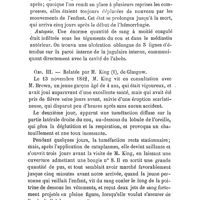0516 - Page 516 - Mémoires originaux. De l'ulcération des veines jugulaires. Par le Dr G. Cross. (Extrait de «The American Journal of the Medical sciences.» Avril 1871.). Par M. A. d'Espine... Obs. II / Obs. III