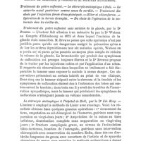 0504 - Page 504 - Variétés. Congrès annuel de l'Association médicale anglaise (British médical Association). (Tenu à Sheffield au mois d'août 1876). Section de médecine (Présidence de M. Chadwick). Étiologie des granulations rénales, par le Dr Clifford Allbut / Section de chirurgie. (Présidence de M. Jonathan Hutchinson). Traitement du goitre suffocant sans excision de la glande, par le Dr Browne / La chirurgie antiseptique à l'hôpital de Hull, par le Dr Kel. King / Note sur le catarrhe nasal postérieur comme cause de surdité, par le Dr Browne