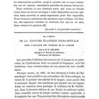 0049 - Page 49 - Mémoires originaux. De certaines formes graves du coup de fouet. Par le Dr Ar. Verneuil... (Note lue à l'Association française pour l'avancement des sciences, session de Clermont-Ferrand, août 1876) (La suite à un prochain numéro.) / De l'emploi de la ligature élastique intra-buccale pour l'ablation des tumeurs de la langue. Par le Dr E. Delens..