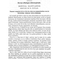 0094 - Page 94 - Revue clinique. Revue clinique chirurgicale. Hôpital Saint-Louis service de M. Duplay. Tumeur sanguine de la voûte du crâne en communication avec la circulation veineuse intra-crânienne