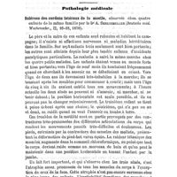 0098 - Page 98 - Revue générale. Pathologie médicale. Sclérose des cordons latéraux de la moelle, observée chez quatre enfants de la même famille par le Dr A. Seeligmuller (Deutsche méd. Wochenschr., II, 16-18, 1876)