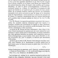 0124 - Page 124 - Bibliographie. De la mort subite ou rapide après la thoracentèse, par le Dr Eugène Foucart. Thèse inaugurale, Paris, 1875. Librairie Asselin. .... / Précis d'opérations de chirurgie, par J. Chauvel... à la librairie J.-B. Baillière et fils